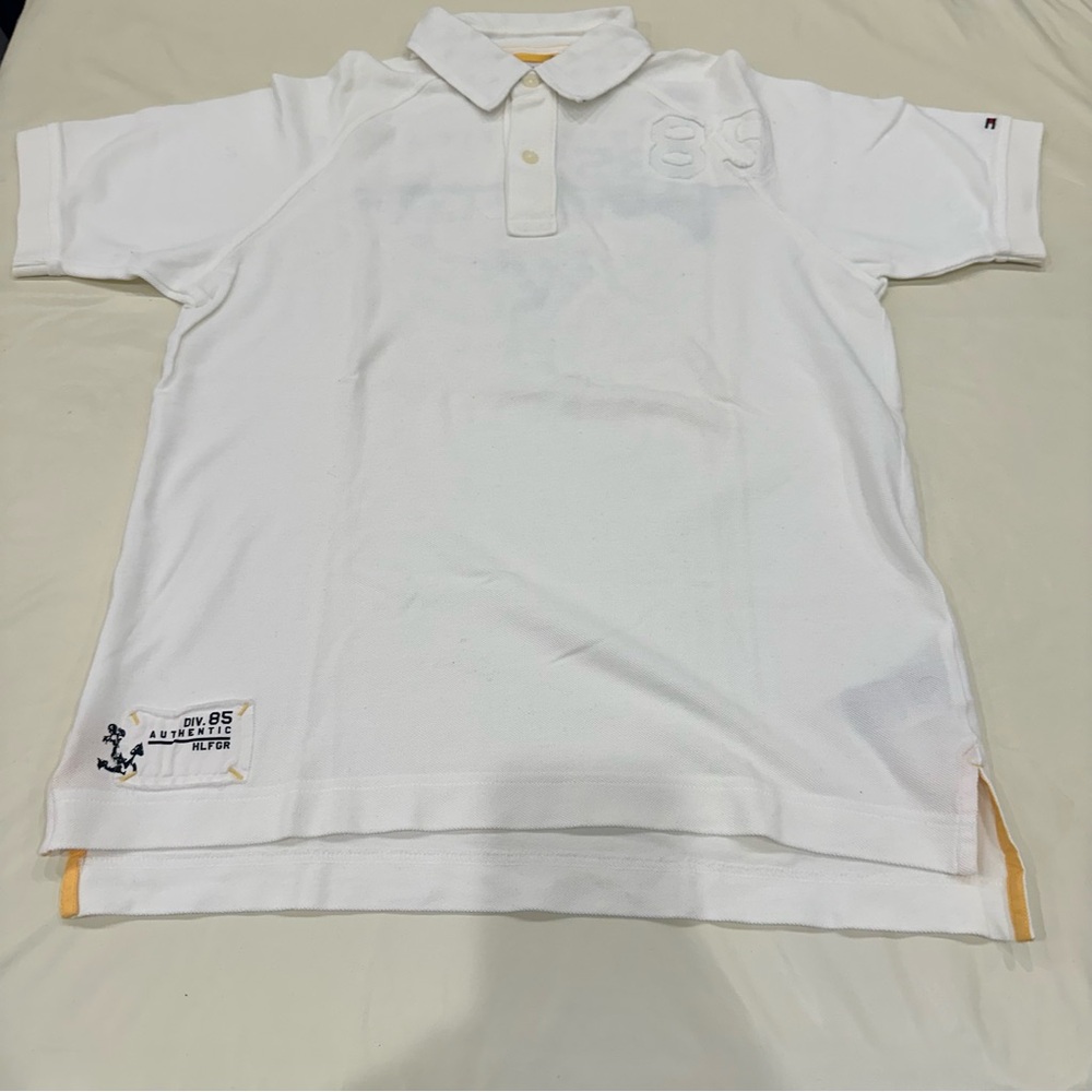 Tommy Hilfiger White Polo Sz M